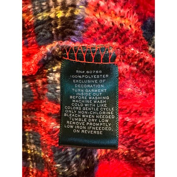 Lauren Ralph Lauren Red Tartan Plaid Fleece Robe Size S ChristmasRobe Cabincore - Picture 8 of 9